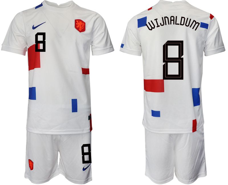 Men 2022 World Cup National Team Netherlands away white #8 Soccer Jersey